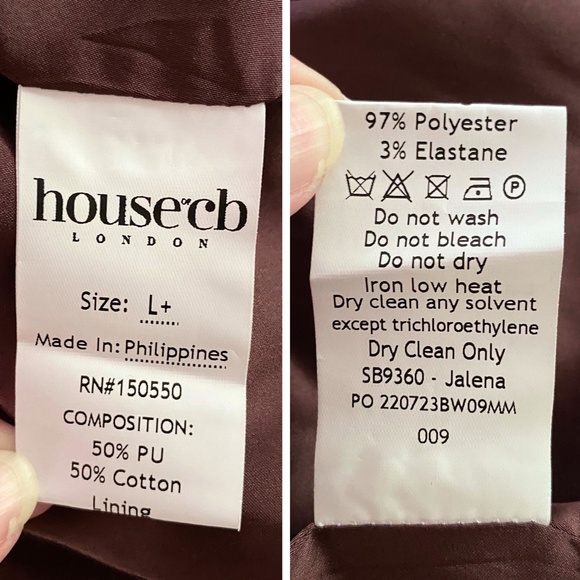 NEW House of CB Jalena Vegan Leather Lace Up Back Dress Mulberry Large+ (XL) - Picture 16 of 17